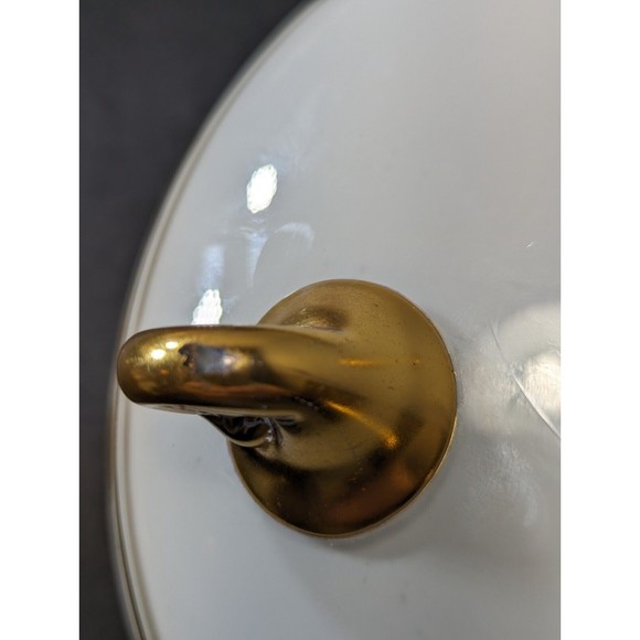 VTG Bohemian Czech Opaline Glass Bowl with Gold Motif Smoke Bowl/Candy Bowl READ - Picture 5 of 16